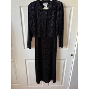 Ronni Nicole Velvet Glitter Dress & Jacket Set Size 10 Petite Y2K 90s Prom Hoco